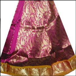 Click Here For Bigger Zoom - Designer Pink Pattu parikini SSM-8(unstitched)
